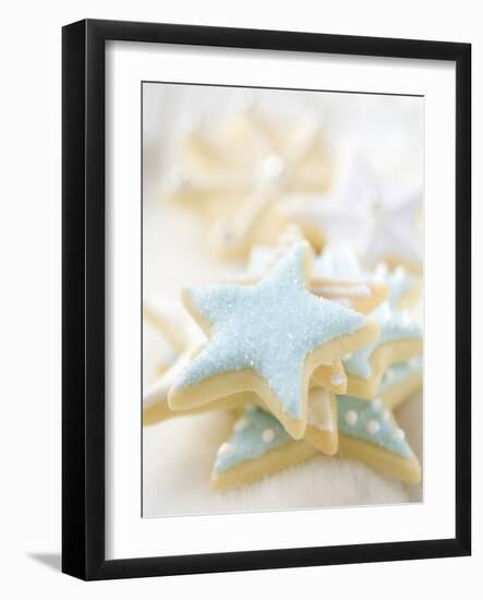 Star Biscuits with Blue and White Icing-null-Framed Photographic Print