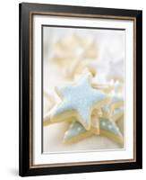 Star Biscuits with Blue and White Icing-null-Framed Photographic Print