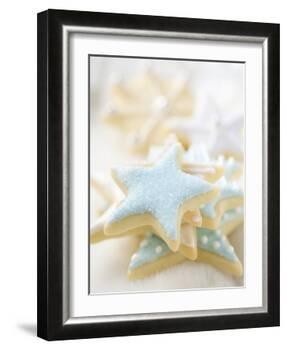 Star Biscuits with Blue and White Icing-null-Framed Photographic Print
