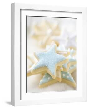 Star Biscuits with Blue and White Icing-null-Framed Photographic Print
