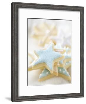Star Biscuits with Blue and White Icing-null-Framed Photographic Print
