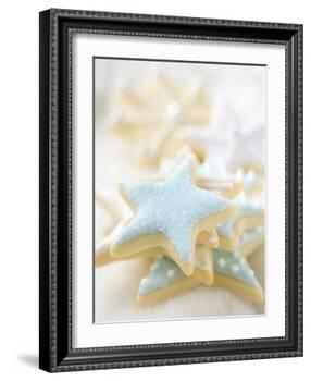 Star Biscuits with Blue and White Icing-null-Framed Photographic Print
