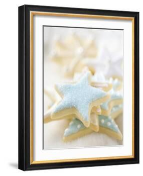 Star Biscuits with Blue and White Icing-null-Framed Photographic Print