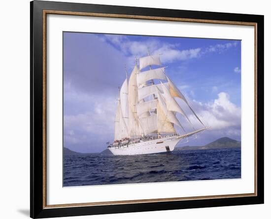 Star Clipper, 4-Masted Sailing Ship-Barry Winiker-Framed Photographic Print