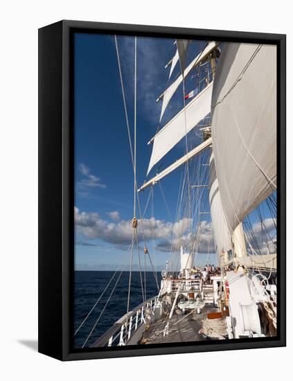 Star Clipper Sailing Cruise Ship, Deshaies, Basse-Terre, Guadeloupe, West Indies, French Caribbean-Sergio Pitamitz-Framed Premier Image Canvas