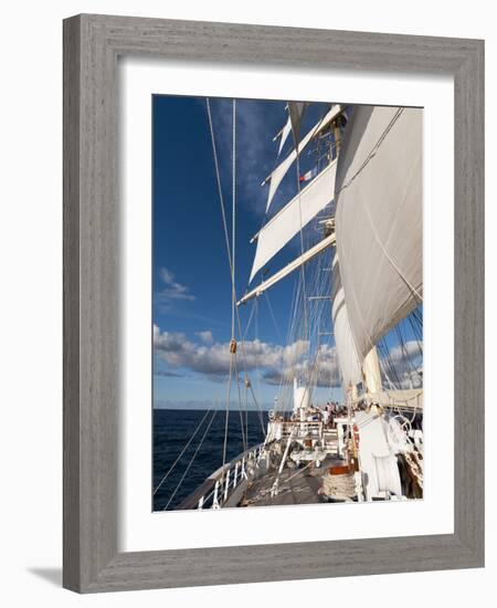 Star Clipper Sailing Cruise Ship, Deshaies, Basse-Terre, Guadeloupe, West Indies, French Caribbean-Sergio Pitamitz-Framed Photographic Print