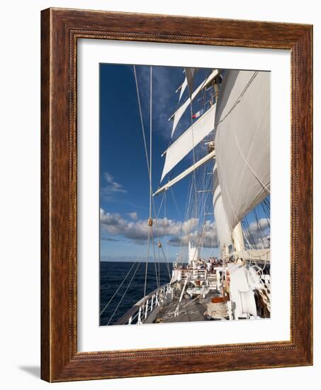 Star Clipper Sailing Cruise Ship, Deshaies, Basse-Terre, Guadeloupe, West Indies, French Caribbean-Sergio Pitamitz-Framed Photographic Print