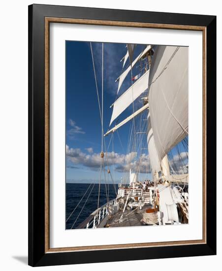 Star Clipper Sailing Cruise Ship, Deshaies, Basse-Terre, Guadeloupe, West Indies, French Caribbean-Sergio Pitamitz-Framed Photographic Print