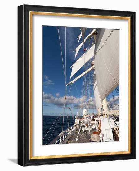 Star Clipper Sailing Cruise Ship, Deshaies, Basse-Terre, Guadeloupe, West Indies, French Caribbean-Sergio Pitamitz-Framed Photographic Print