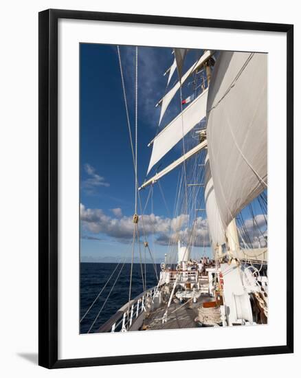 Star Clipper Sailing Cruise Ship, Deshaies, Basse-Terre, Guadeloupe, West Indies, French Caribbean-Sergio Pitamitz-Framed Photographic Print