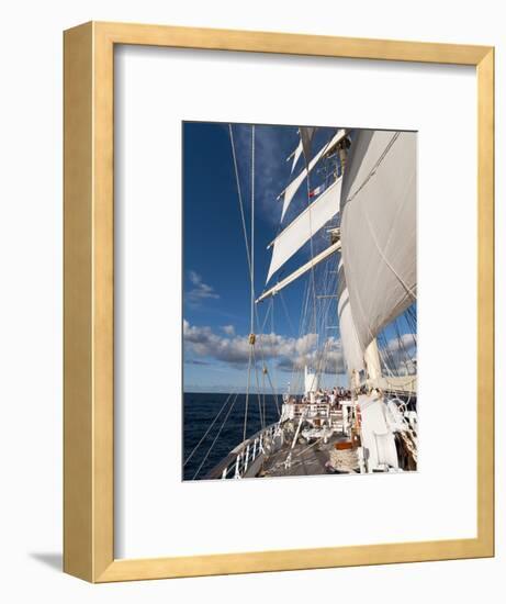 Star Clipper Sailing Cruise Ship, Deshaies, Basse-Terre, Guadeloupe, West Indies, French Caribbean-Sergio Pitamitz-Framed Photographic Print