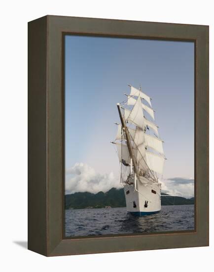 Star Clipper Sailing Cruise Ship, Dominica, West Indies, Caribbean, Central America-Sergio Pitamitz-Framed Premier Image Canvas