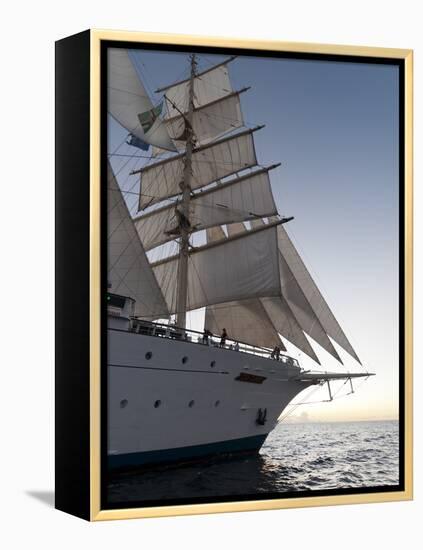 Star Clipper Sailing Cruise Ship, Dominica, West Indies, Caribbean, Central America-Sergio Pitamitz-Framed Premier Image Canvas