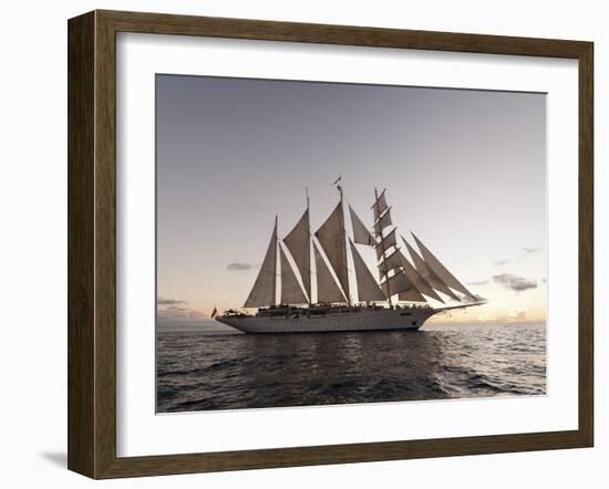 Star Clipper Sailing Cruise Ship, Dominica, West Indies, Caribbean, Central America-Sergio Pitamitz-Framed Photographic Print