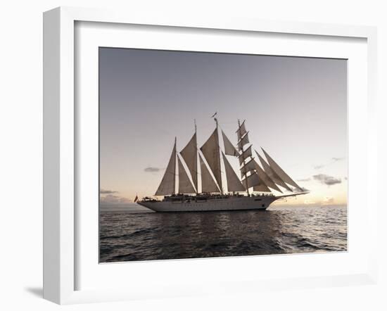 Star Clipper Sailing Cruise Ship, Dominica, West Indies, Caribbean, Central America-Sergio Pitamitz-Framed Photographic Print