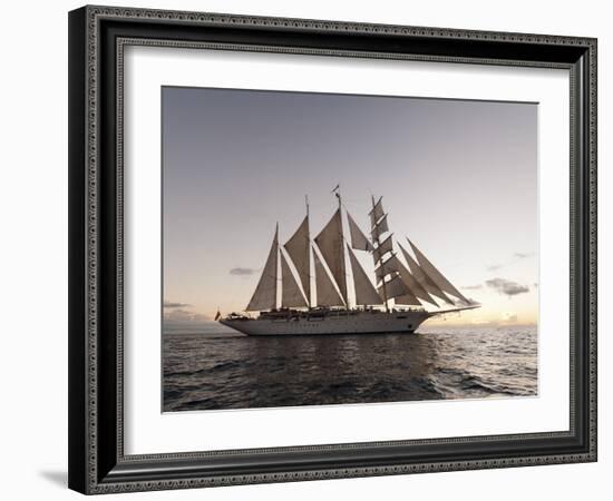 Star Clipper Sailing Cruise Ship, Dominica, West Indies, Caribbean, Central America-Sergio Pitamitz-Framed Photographic Print