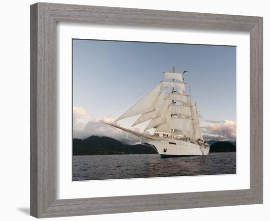 Star Clipper Sailing Cruise Ship, Dominica, West Indies, Caribbean, Central America-Sergio Pitamitz-Framed Photographic Print