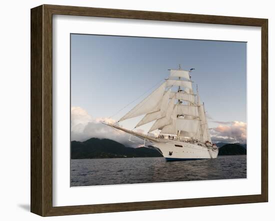 Star Clipper Sailing Cruise Ship, Dominica, West Indies, Caribbean, Central America-Sergio Pitamitz-Framed Photographic Print