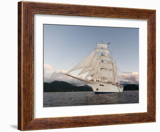 Star Clipper Sailing Cruise Ship, Dominica, West Indies, Caribbean, Central America-Sergio Pitamitz-Framed Photographic Print