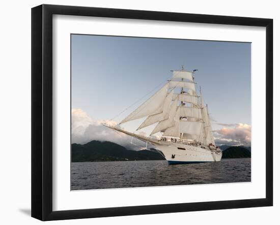 Star Clipper Sailing Cruise Ship, Dominica, West Indies, Caribbean, Central America-Sergio Pitamitz-Framed Photographic Print