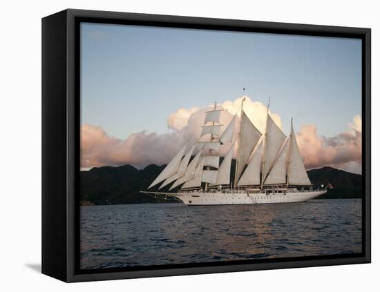 Star Clipper Sailing Cruise Ship, Dominica, West Indies, Caribbean, Central America-Sergio Pitamitz-Framed Premier Image Canvas