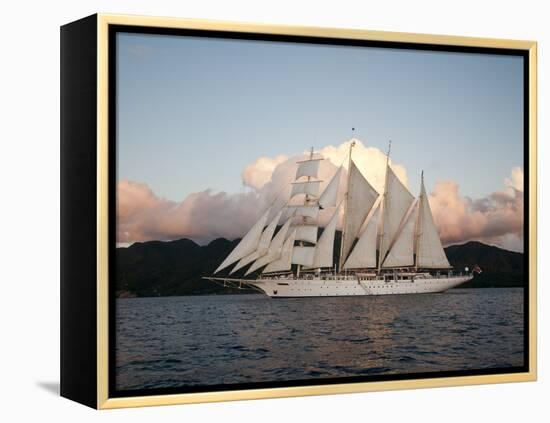 Star Clipper Sailing Cruise Ship, Dominica, West Indies, Caribbean, Central America-Sergio Pitamitz-Framed Premier Image Canvas