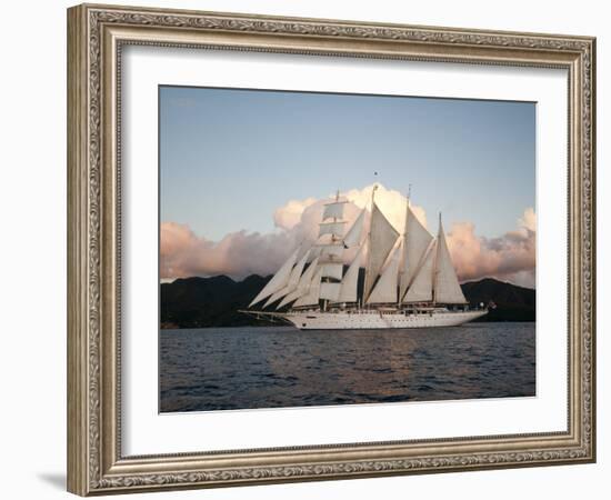 Star Clipper Sailing Cruise Ship, Dominica, West Indies, Caribbean, Central America-Sergio Pitamitz-Framed Photographic Print