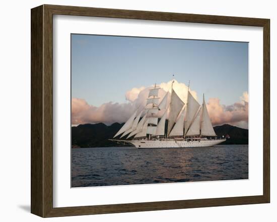 Star Clipper Sailing Cruise Ship, Dominica, West Indies, Caribbean, Central America-Sergio Pitamitz-Framed Photographic Print