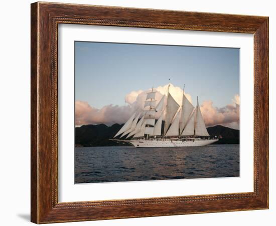 Star Clipper Sailing Cruise Ship, Dominica, West Indies, Caribbean, Central America-Sergio Pitamitz-Framed Photographic Print