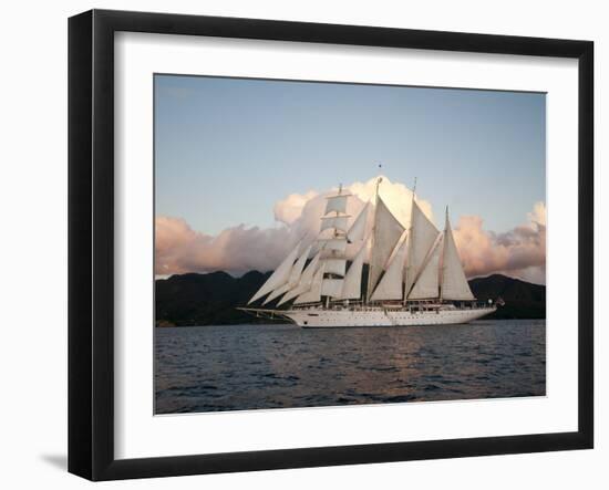 Star Clipper Sailing Cruise Ship, Dominica, West Indies, Caribbean, Central America-Sergio Pitamitz-Framed Photographic Print