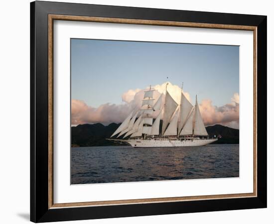 Star Clipper Sailing Cruise Ship, Dominica, West Indies, Caribbean, Central America-Sergio Pitamitz-Framed Photographic Print