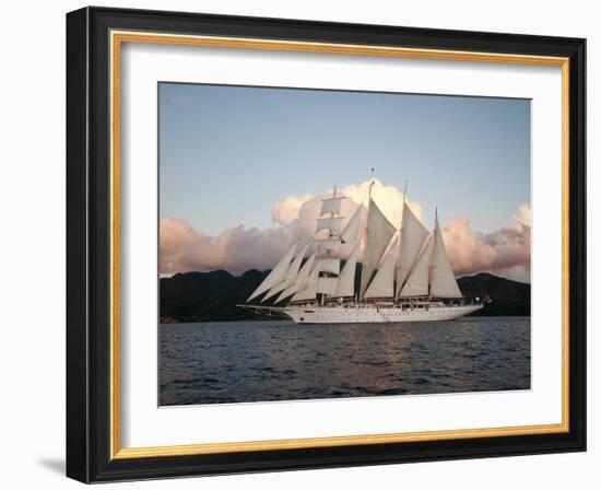 Star Clipper Sailing Cruise Ship, Dominica, West Indies, Caribbean, Central America-Sergio Pitamitz-Framed Photographic Print