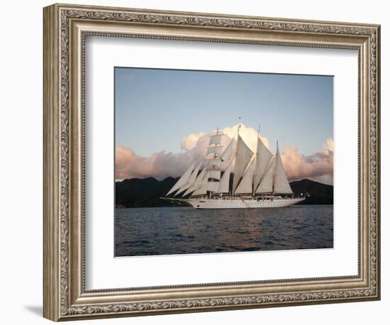 Star Clipper Sailing Cruise Ship, Dominica, West Indies, Caribbean, Central America-Sergio Pitamitz-Framed Photographic Print