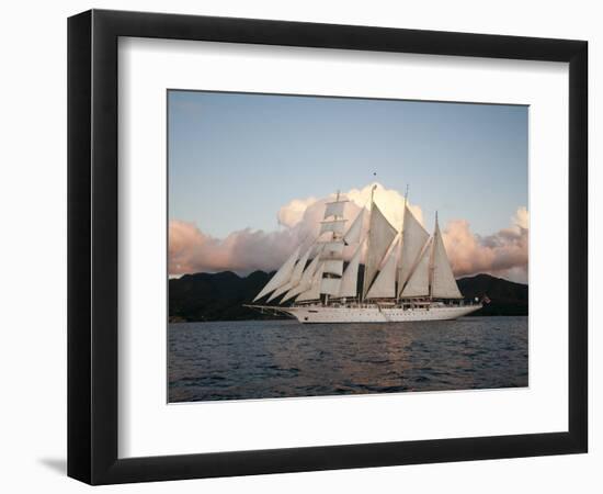 Star Clipper Sailing Cruise Ship, Dominica, West Indies, Caribbean, Central America-Sergio Pitamitz-Framed Photographic Print