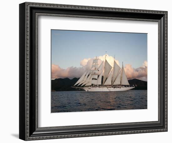 Star Clipper Sailing Cruise Ship, Dominica, West Indies, Caribbean, Central America-Sergio Pitamitz-Framed Photographic Print