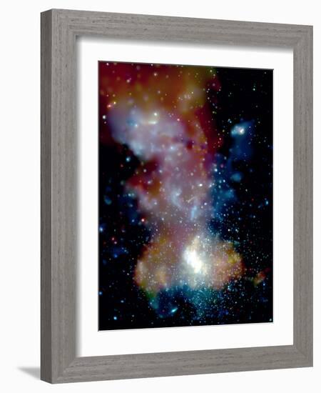 Star clusters, Arches (upper right), Quintuplet (upper center), and the GC Cluster (bottom center)-null-Framed Photographic Print