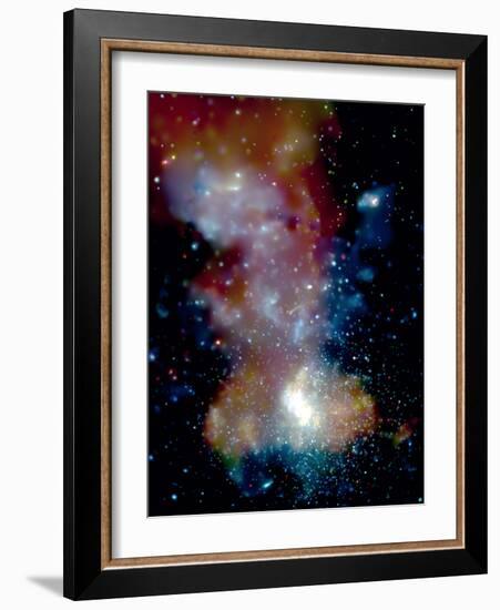 Star clusters, Arches (upper right), Quintuplet (upper center), and the GC Cluster (bottom center)-null-Framed Photographic Print