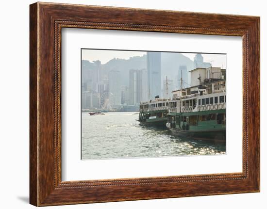 Star Ferries, Victoria Harbour, Hong Kong, China, Asia-Fraser Hall-Framed Photographic Print