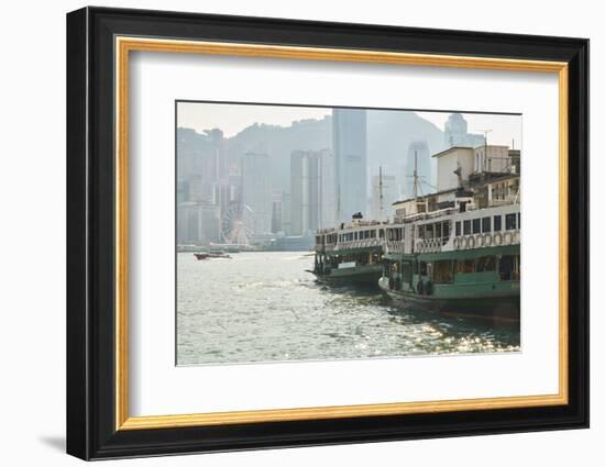 Star Ferries, Victoria Harbour, Hong Kong, China, Asia-Fraser Hall-Framed Photographic Print