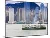 Star Ferry Crosses Victoria Harbour with Hong Kong Island Skyline Behind, Hong Kong, China, Asia-Amanda Hall-Mounted Photographic Print