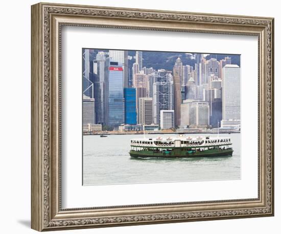 Star Ferry Crosses Victoria Harbour with Hong Kong Island Skyline Behind, Hong Kong, China, Asia-Amanda Hall-Framed Photographic Print