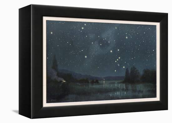 Star-Filled Sky Featuring the Constellation of Orion-W Kranz-Framed Premier Image Canvas