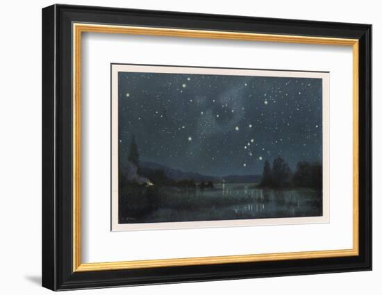 Star-Filled Sky Featuring the Constellation of Orion-W Kranz-Framed Photographic Print