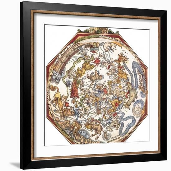 Star Map, Astronomicon Caesareum, 1540-Science Source-Framed Giclee Print