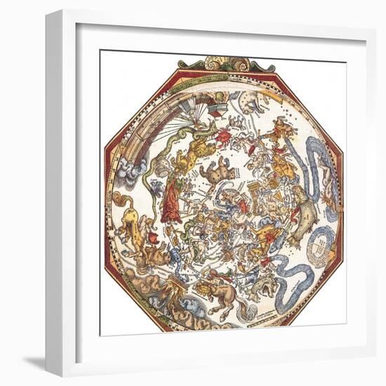 Star Map, Astronomicon Caesareum, 1540-Science Source-Framed Giclee Print