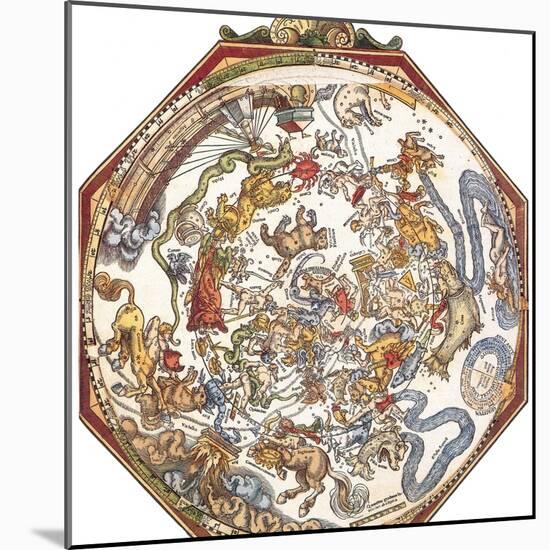 Star Map, Astronomicon Caesareum, 1540-Science Source-Mounted Giclee Print