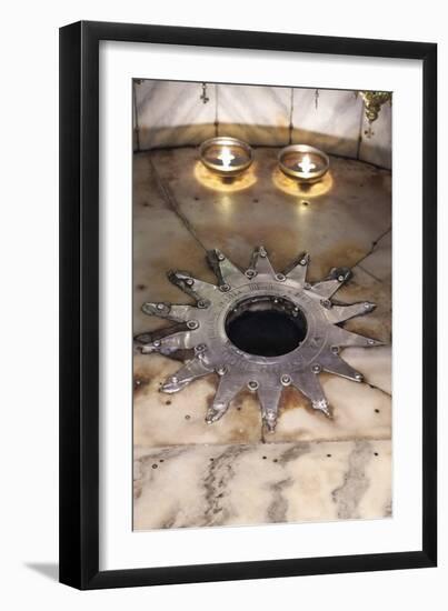 Star Marking the Place Christ Was Born, Church of the Nativity, Bethlehem-null-Framed Photographic Print