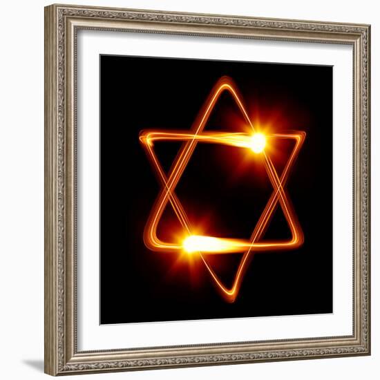 Star of David Created by Light-Zoom-zoom-Framed Photographic Print
