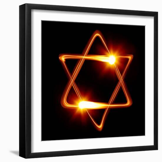Star of David Created by Light-Zoom-zoom-Framed Photographic Print