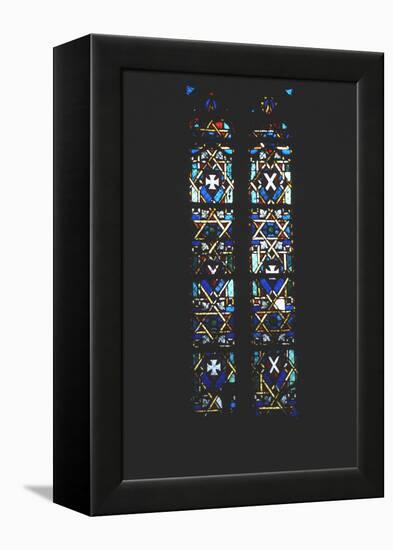 Star of David in Stained Glass Church Window, Barcelona, Spain-null-Framed Premier Image Canvas